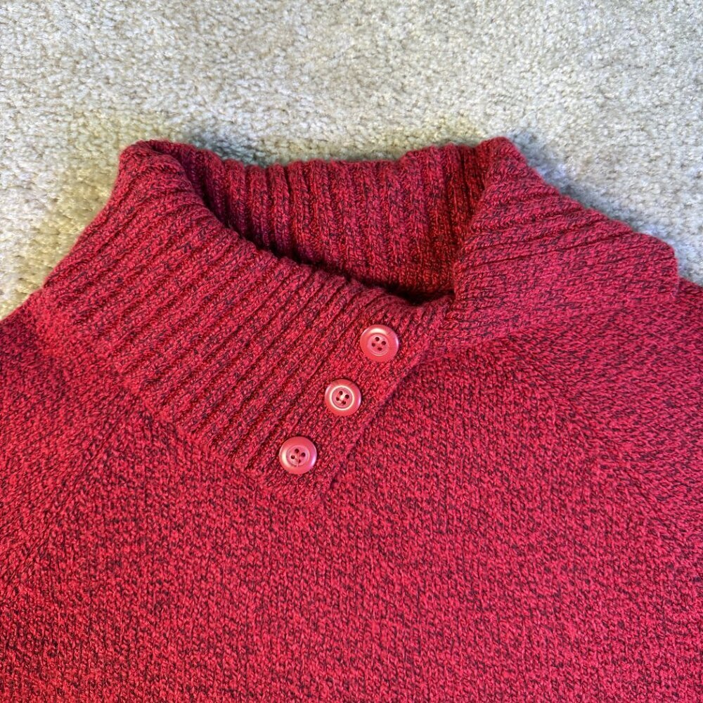 Karen Scott Womens Button Shawl-Collar Sweater Red Size Large Knit F340 - Picture 3 of 9
